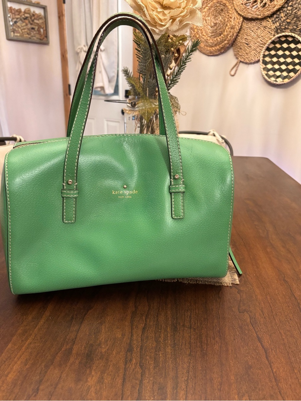 kate spade ♠️ Green Leather Satchel